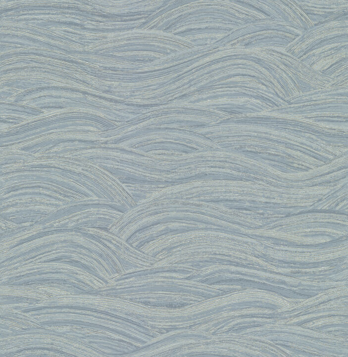 Leith Blue Zen Waves Wallpaper