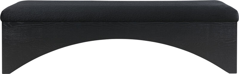 Meridian Furniture Lawson Black Velour Fur Fabric Bench
