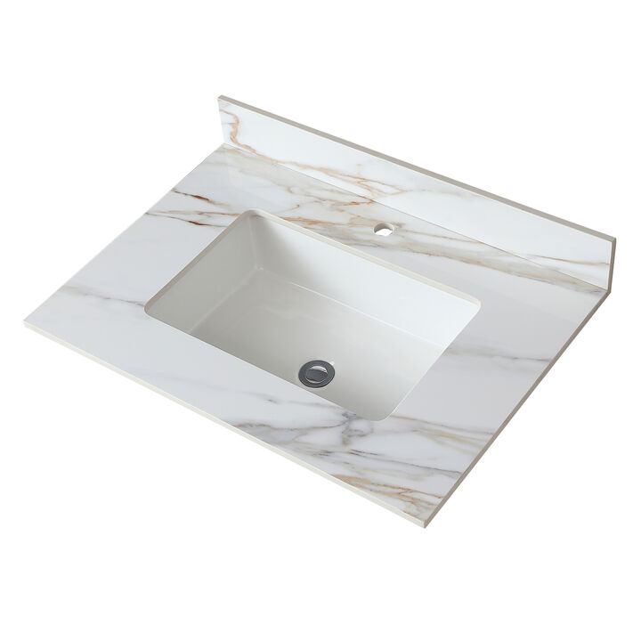 ELEMENT ACE Premium Sintered Stone Bathroom Vanity Top with Integrated Ceramic Sink