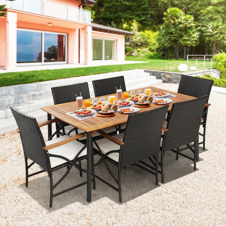 Hivvago Outdoor Dining Set with Acacia Wood Table