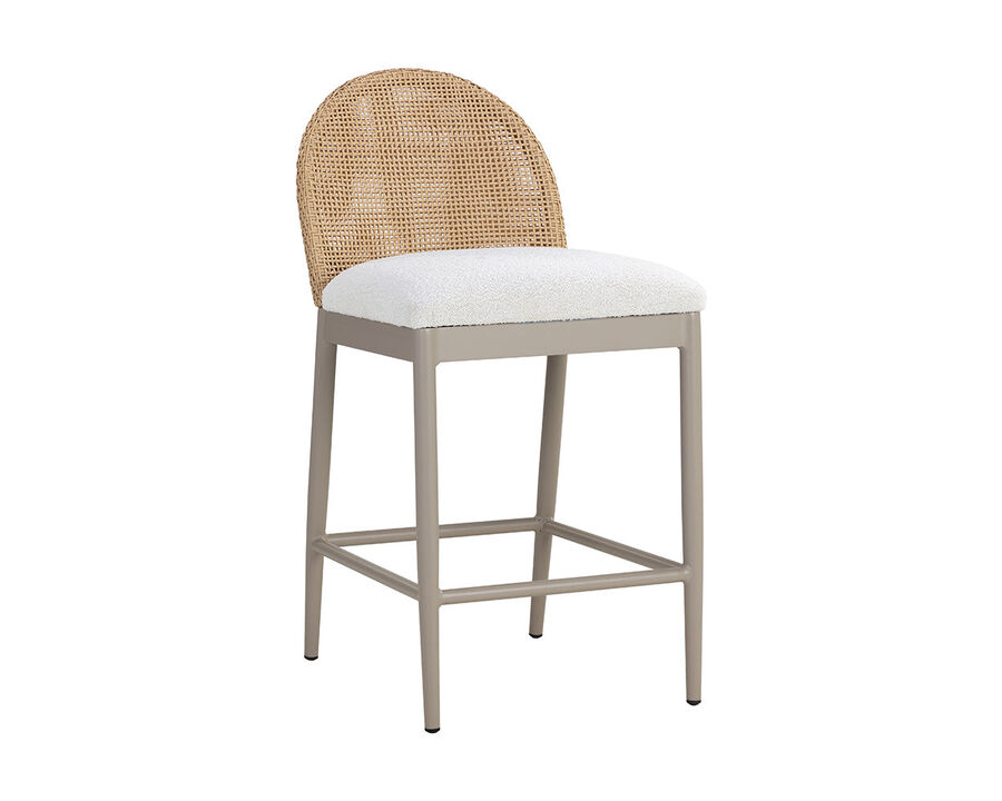 Calandri Greige/Louis Cream Counter Stool