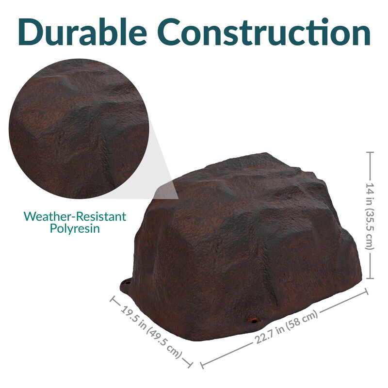 Low-Profile Artificial Polyresin Landscape Rock with Stakes - Set of 2