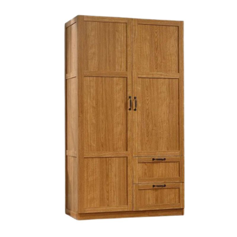 Hivvago Bedroom Wardrobe Cabinet Storage Closet Organizer in Medium Oak Finish