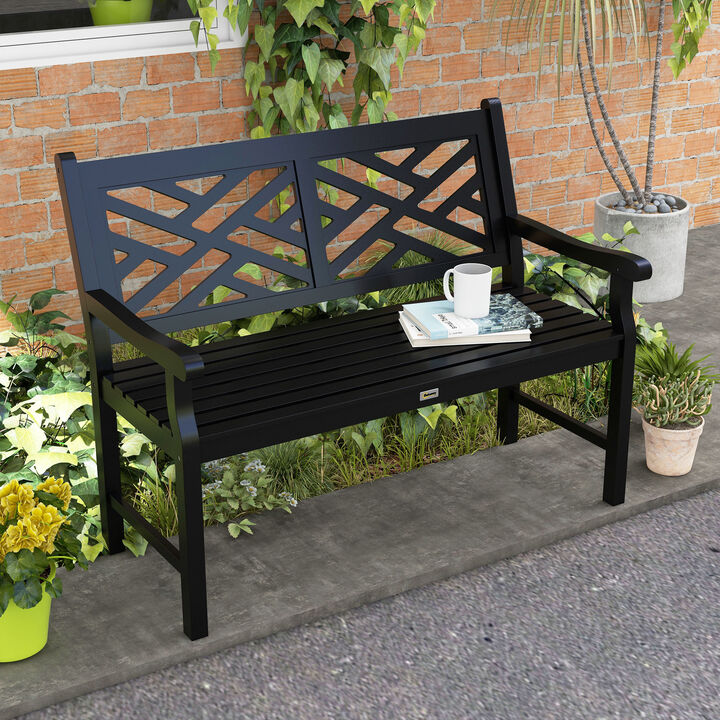 Hivvago 2-Seater Patio Bench with Geometric Pattern