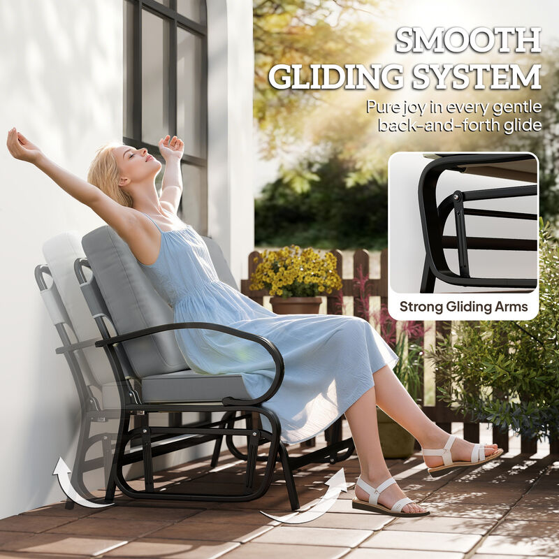 Hivvago 2-Person Outdoor Glider Bench image number 3