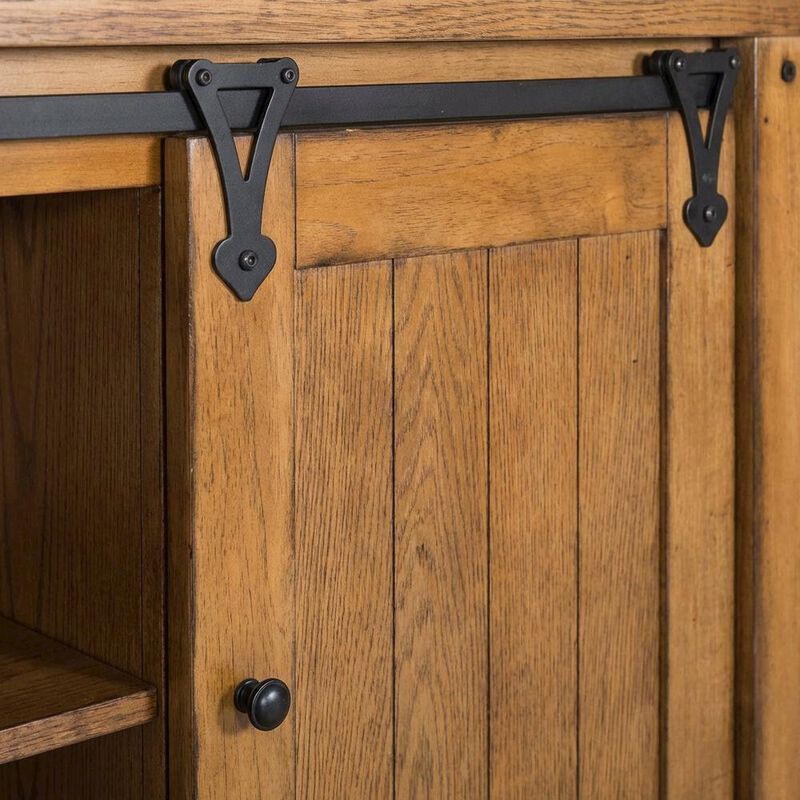 Liberty Furniture Rustic Oak TV Console with Solid and Manufactured Wood Construction image number 4