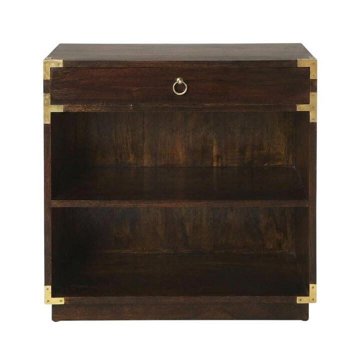 Butler Specialty Forster Campaign 2 Shelf 28"W Bookcase with Storage, Dark Brown