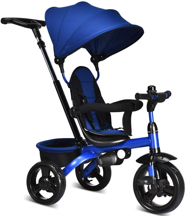 4-in-1 Toddler Tricycle with Adjustable Push Handle and Growing Design