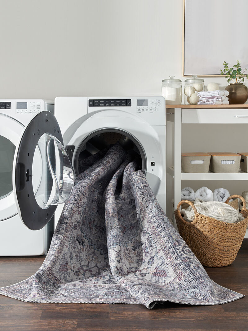 Machine Washable Series 1 SR101 Gray 2'2" x 10' Rug image number 7