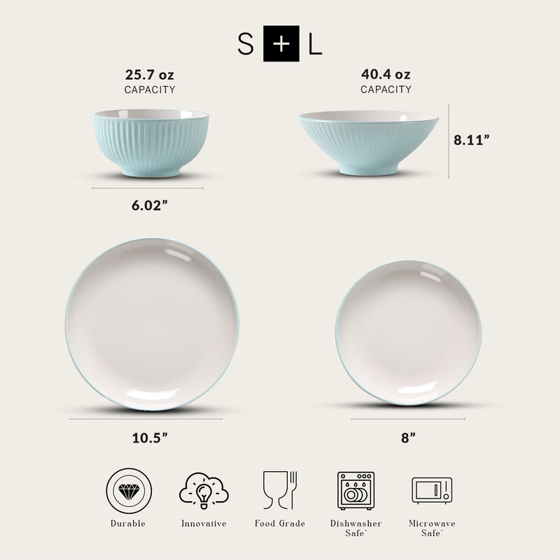 Christian Siriano Lustra Stoneware 32 Piece Dinnerware Set