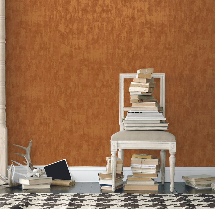 Boutique Tonal Plain Orange Wallpaper F-VE5005