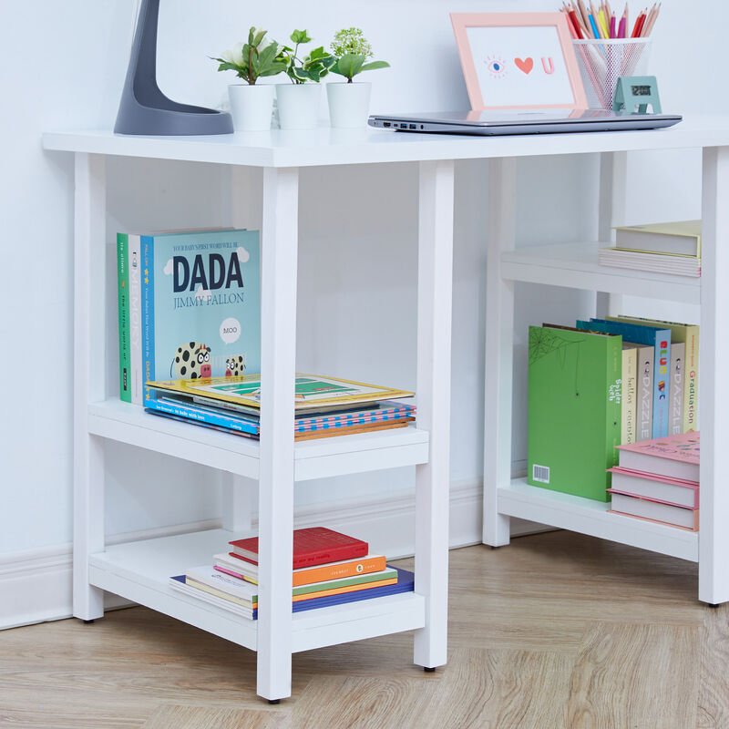 Play Desk with Shelves and Chair, White image number 4