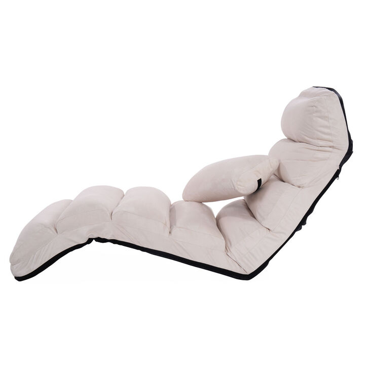 Folding Lazy Sofa Chair Stylish Sofa Couch Beds Lounge Chair with Pillow