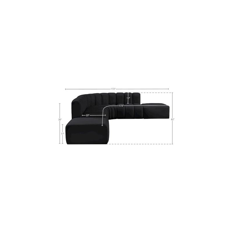 Meridian Furniture Arc Black Velvet Modular Sofa
