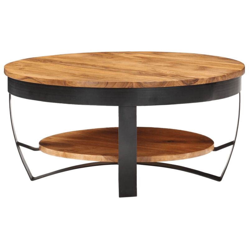 vidaXL Coffee Table 25.6"x25.6"x12.6" Solid Acacia Wood