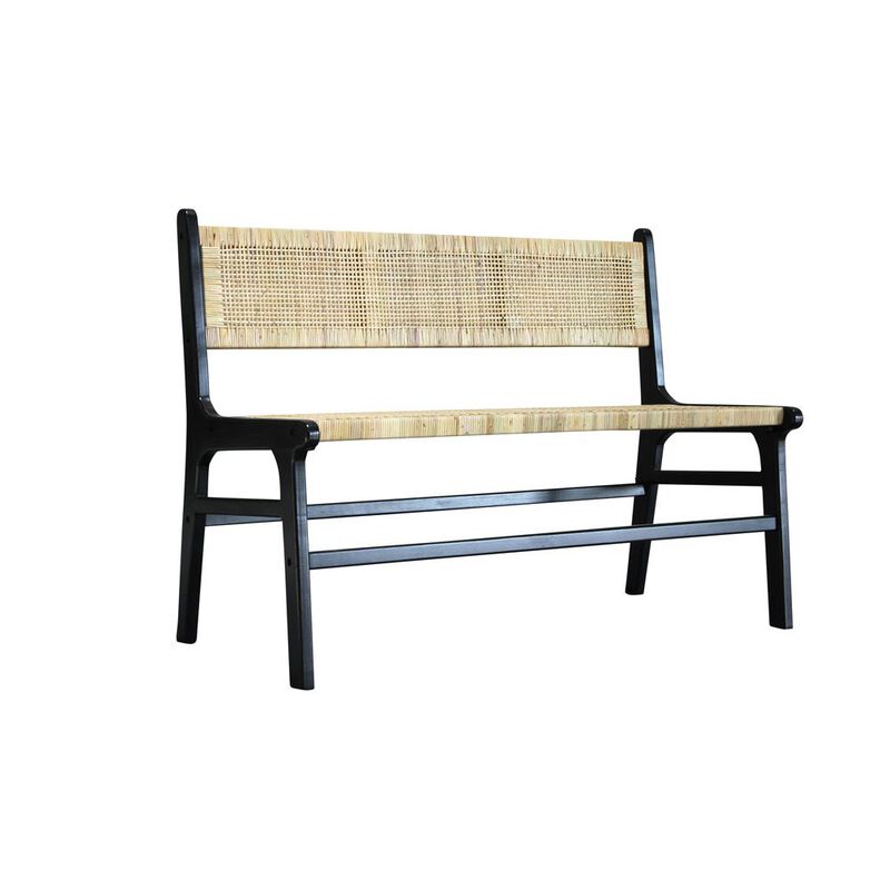 Carolina Chair & Table Leana Rattan Bench - Black