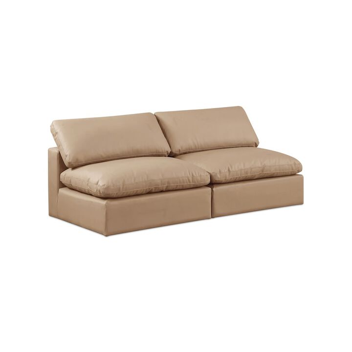 Meridian Furniture Comfy Tan Vegan Leather Modular Sofa
