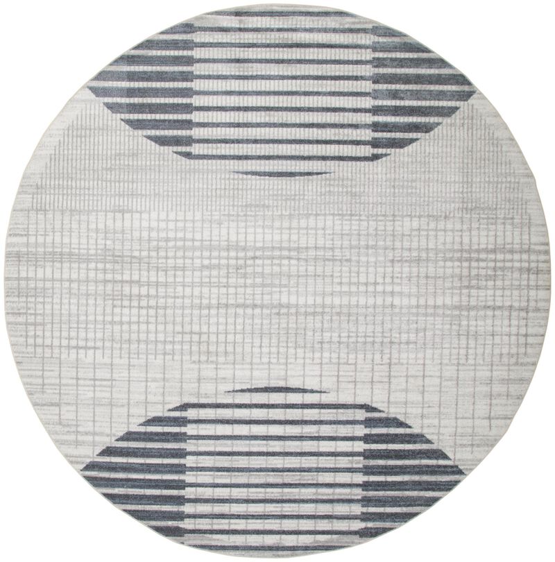 HomeRoots Geometric Washable Round Rug image number 2