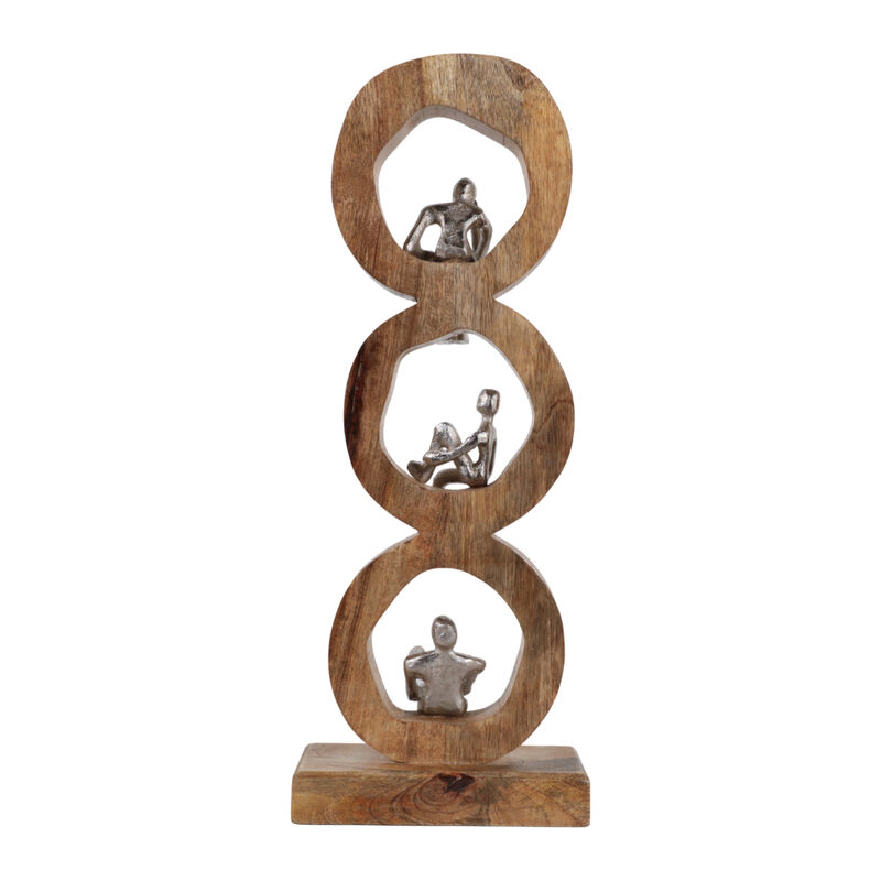 Figures In 3 Wood Rings image number 4