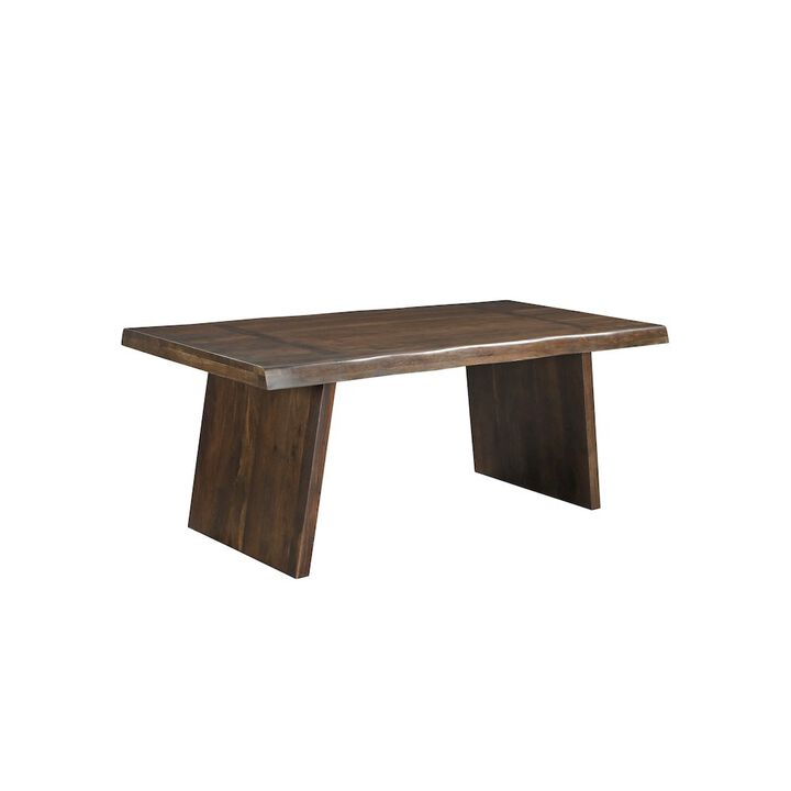Taran Designs Elyria 75 Live Edge Solid Wood Double Pedestal Dining Table