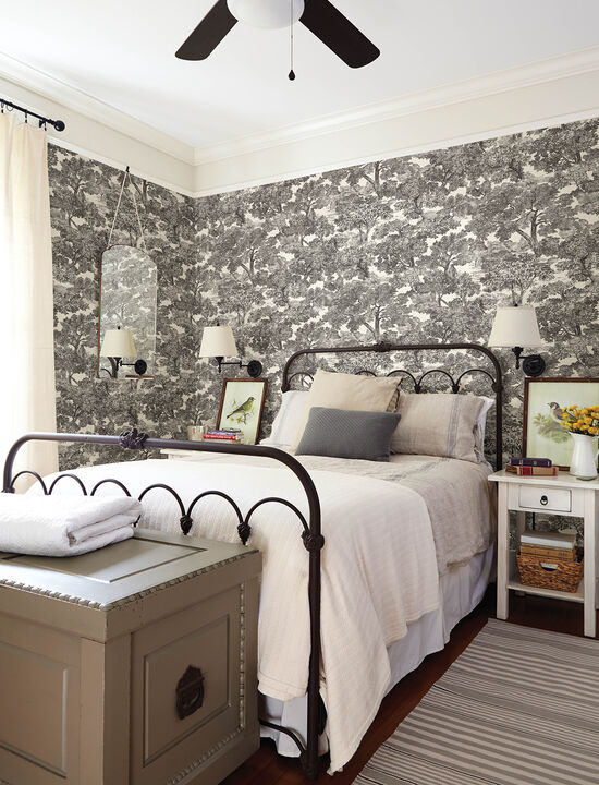 Spinney Black Toile Wallpaper (Set of 2)