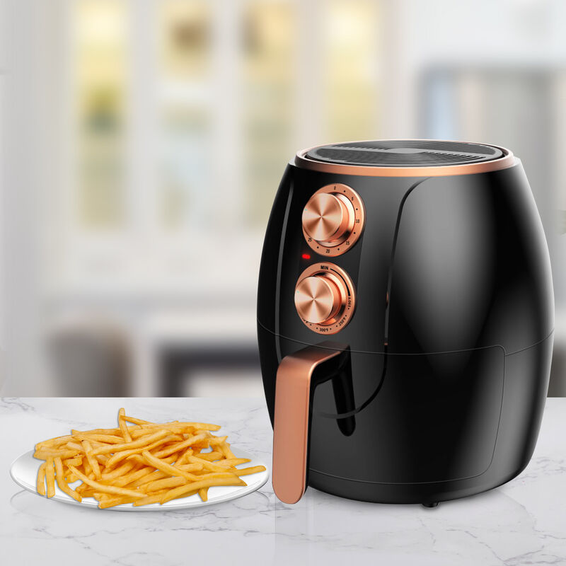 Brentwood 3.2 Quart Electric Air Fryer with Timer and Temp Control- Black and Bronze