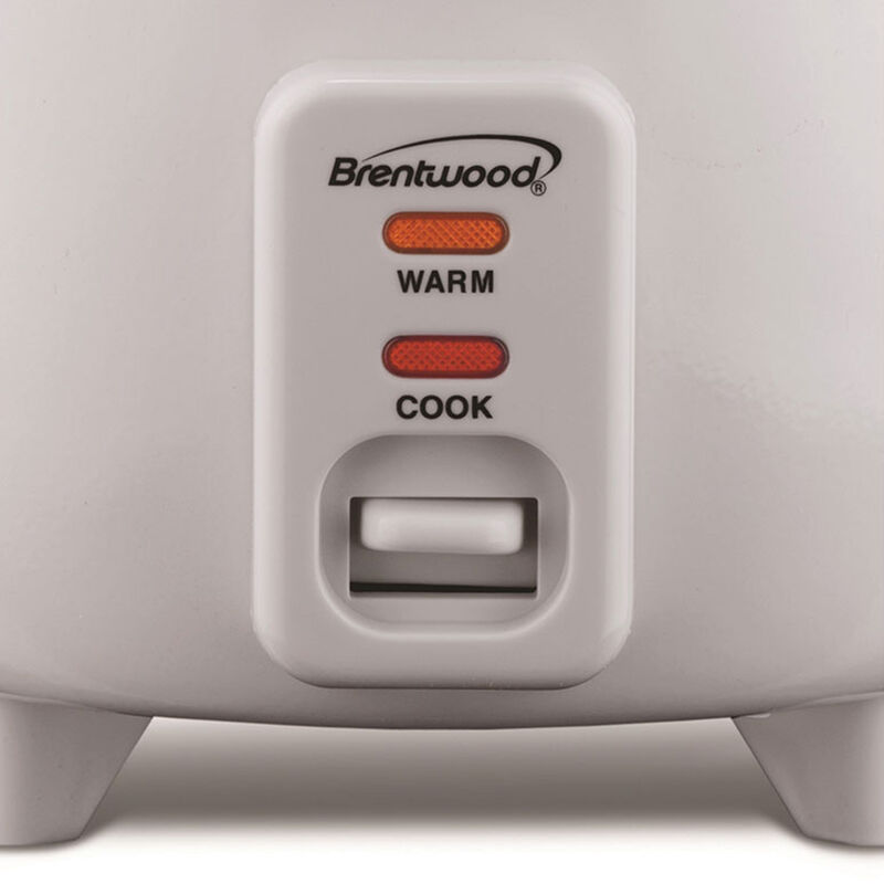 Brentwood 5 Cup Rice Cooker/Non-Stick with Steamer in White