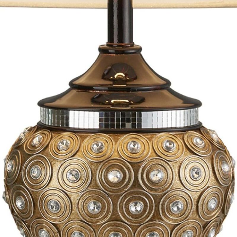 Hivvago Glitzy Gold Bejeweled Table Lamp
