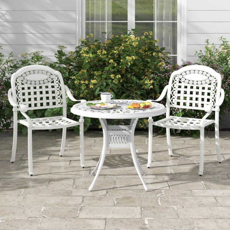 Hivvago Cast Aluminum Patio Chairs Set of 2 with Armrests