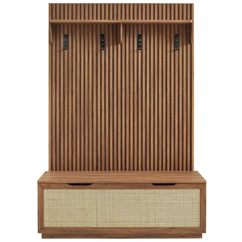 Soma Fluted 3-in-1 Hall Tree With Storage Bench and Coat Rack image number 0
