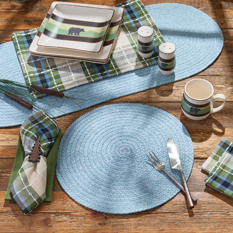 Park Designs Blue Spice Bin Braided Table Runner 15" X 36" image number 2