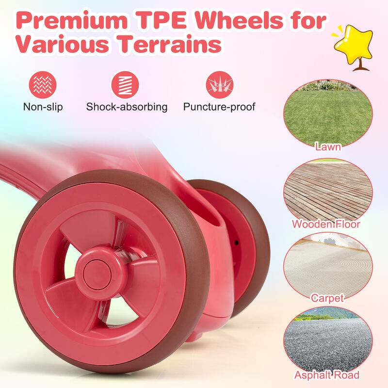 Toddler 3-Wheel Tricycle with Front Basket, Bell and Steering Control image number 5