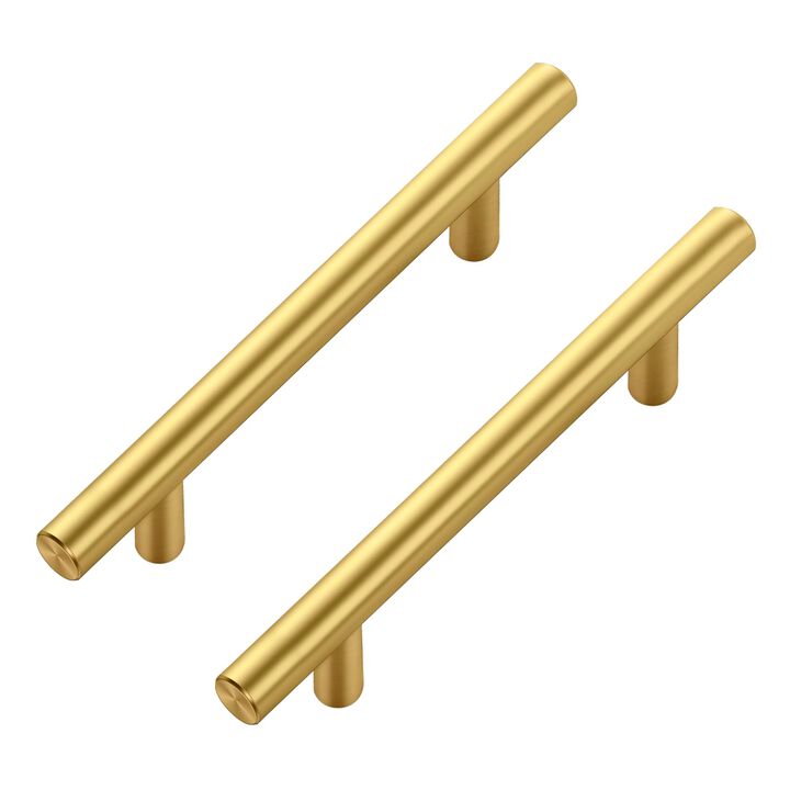 JOY DECOR 60 Pack Cabinet Handles, Gold Cabinet Pulls, 3-3/4 in Hole Center Kitchen Cabinet Handles, Stainless Steel T Bar Handl