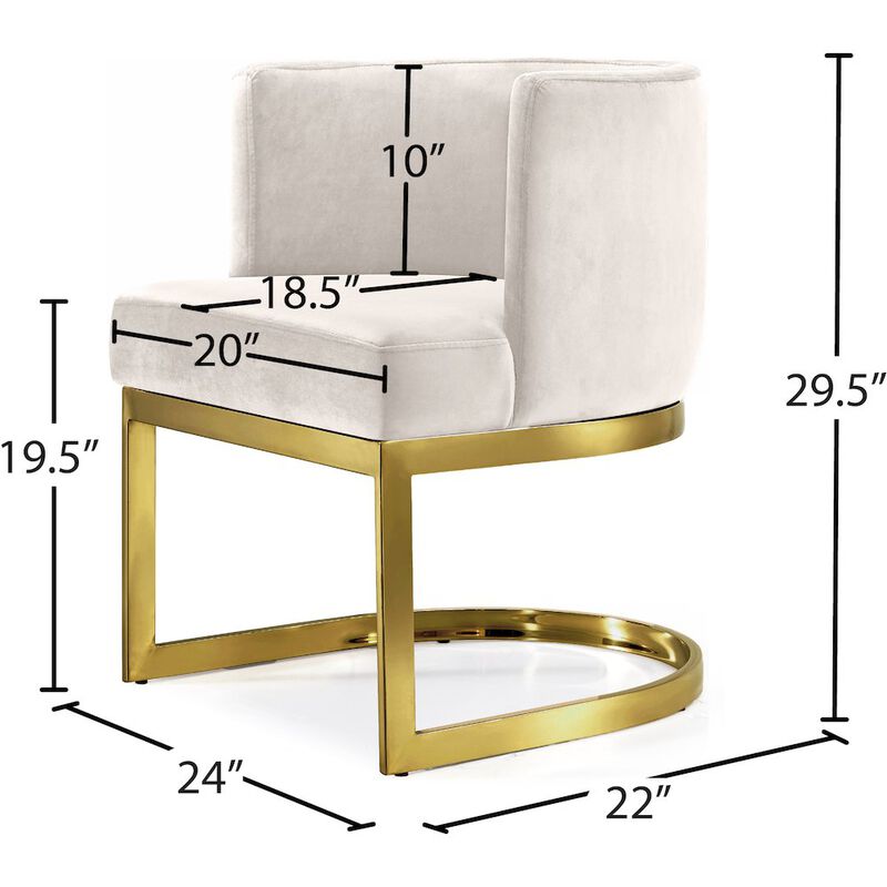 Meridian Furniture Gianna Cream Velvet Dining Chair