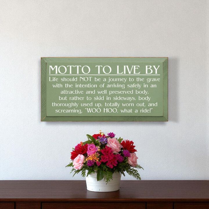 General Motto to Live By Wood Sign Motivational Wall Art Decor