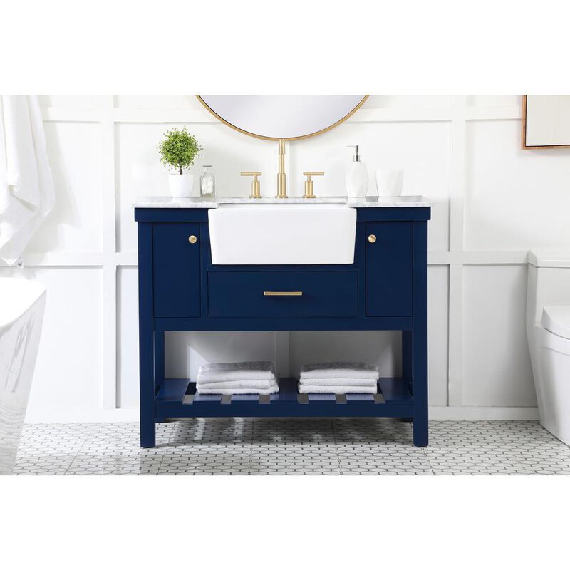 Elegant Kitchen and Bath 42 inch Single bathroom vanity in blue