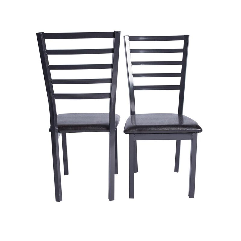 Better Home Products Milan Set of 4 Stackable Metal Dining Chairs in Black