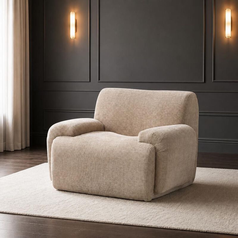 GOODSILO 42 Inch Wide Upholstered Comfy Deep Seat Accent Armchair, Modern Single Reading Lounge Chair for Living Room Bedroom Apartment Dorms image number 2