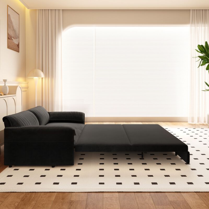 Lescet Velvet Pull‑Out Sleeper Sofa Bed image number 7