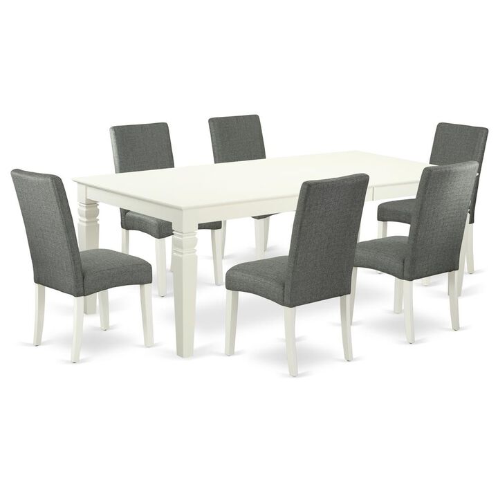 East West Furniture Dining Room Set Linen White