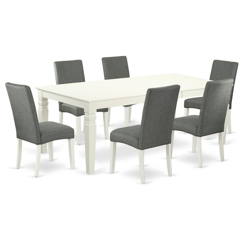 East West Furniture Dining Room Set Linen White