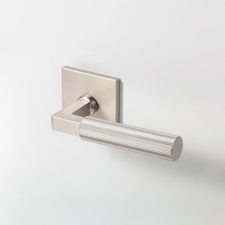 Mila Modern Linear Double Dummy Interior Door Handle with Square Rosette and Concealed Screws