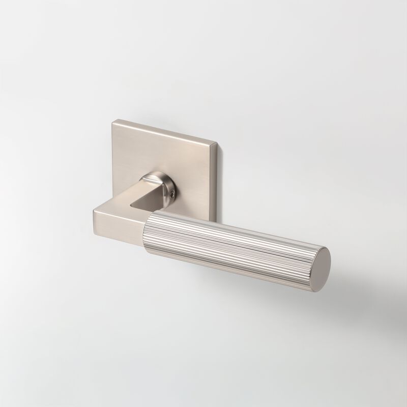 Mila Modern Linear Double Dummy Interior Door Handle with Square Rosette and Concealed Screws image number 1
