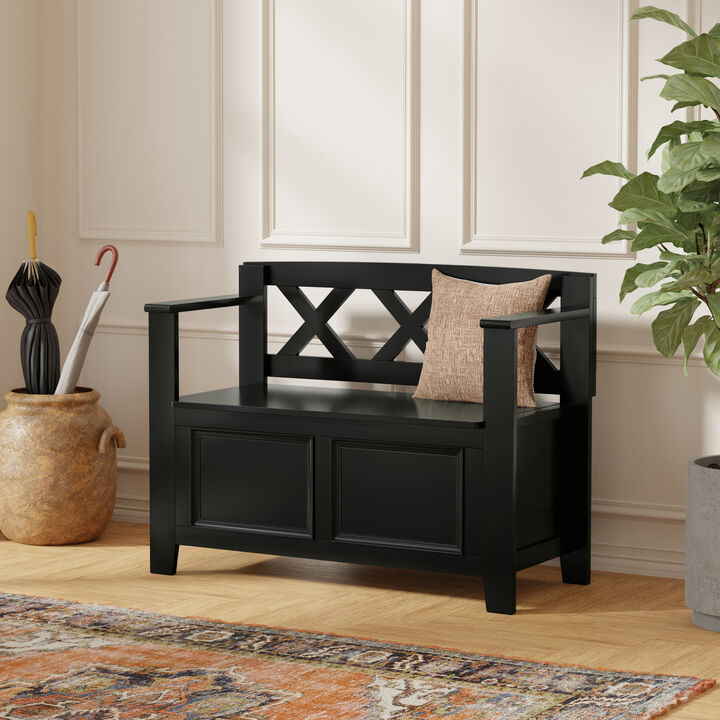 Simpli Home Amherst Small Entryway Storage Bench
