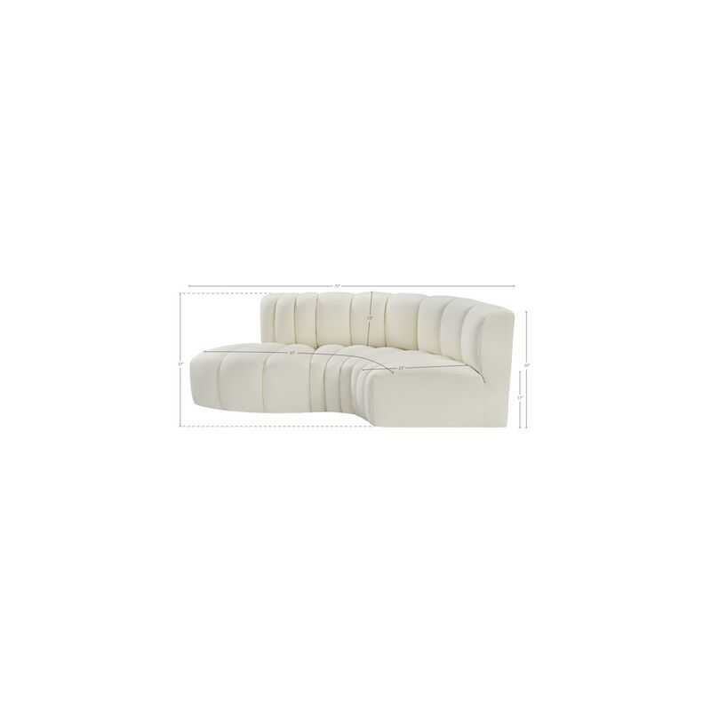 Meridian Furniture Arc Cream Vegan Leather Modular Sofa