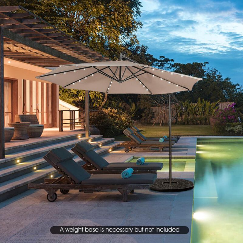 Hivvago 10 Feet Patio Cantilever Umbrella with Tilting System