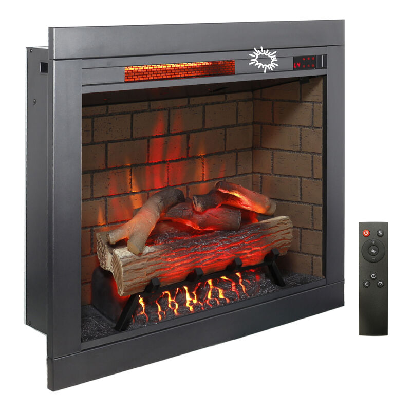 Streamdale 28" Infrared Electric Fireplace with Trim, Touch Panel Heater, Firebox and Sound
