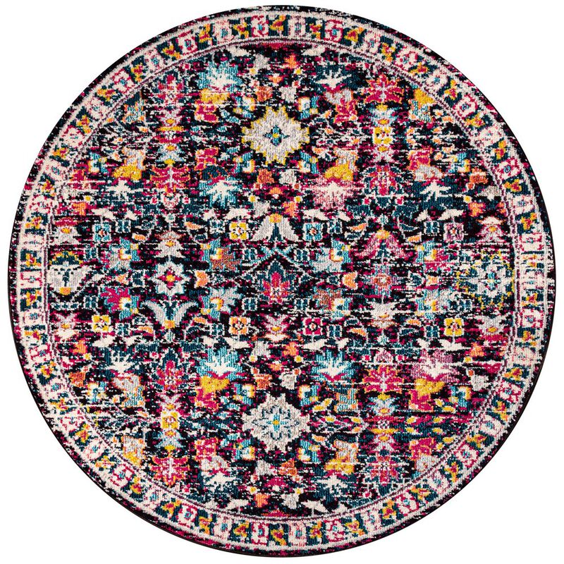 Alfombra Modern Persian Boho Floral Round Area Rug