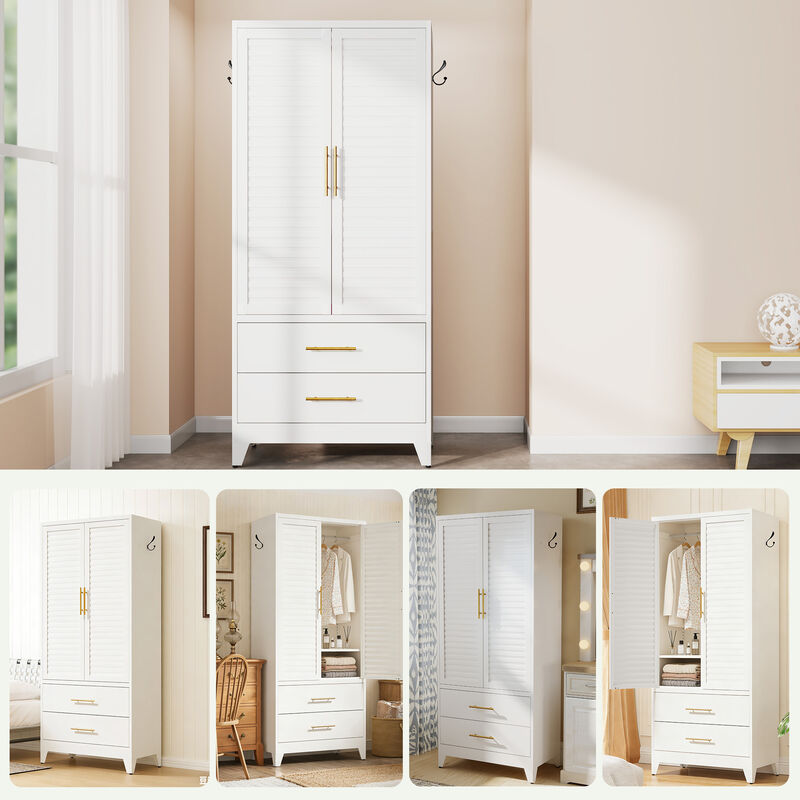 Momlot Metal Wardrobe Closet with 2 Doors image number 3