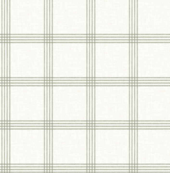 Twain Green Plaid Wallpaper (Set of 2)